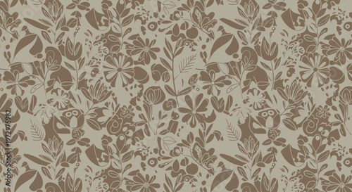 Vintage floral wallpaper pattern design.