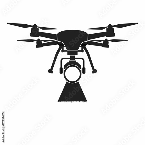 Search and Rescue Drone Silhouette with High Power Spotlight Gimbal