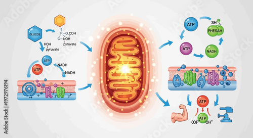 Mitochondria cell organelle structure.