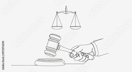 law, justice, gavel, scales of justice, legal, vector, line art, courtroom, judge