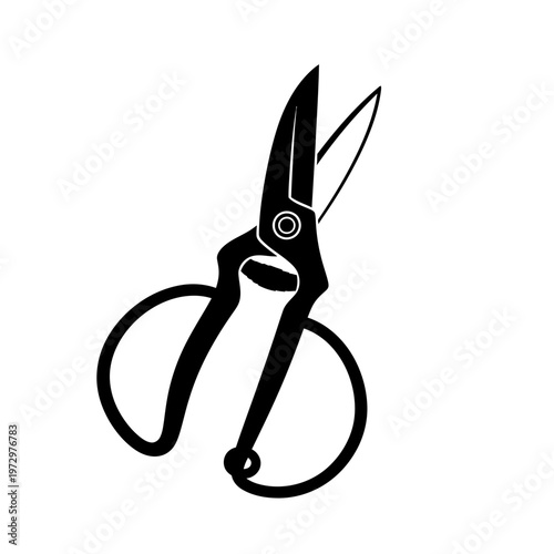 Specialized Harvesting Shear Silhouette for Gardening and Agriculture