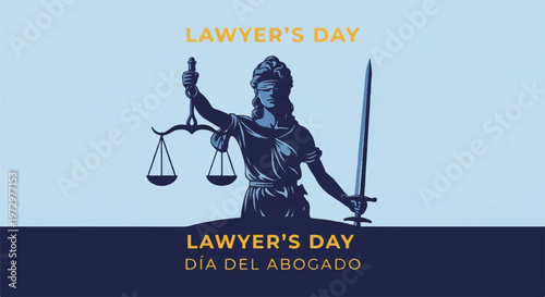 Lawyer's Day, Justice Scale, Lawyer, Attorney, Law, Legal, Vector Illustration