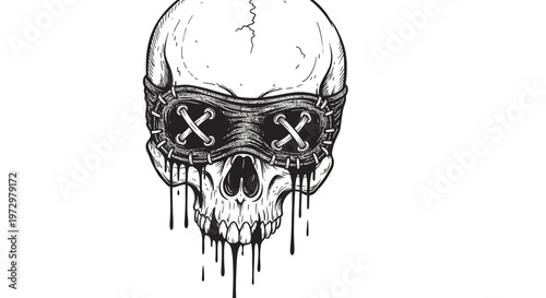 Dripping Skull with Blindfold