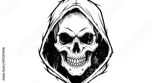 Grim Reaper Skull with Hood