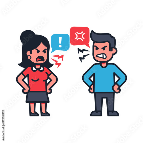 Angry Couple Arguing, Communication Conflict, Stressful Relationship Problems