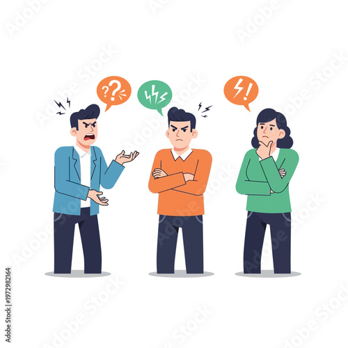 People arguing, conflict, disagreement, communication breakdown, misunderstanding, stress, conversation