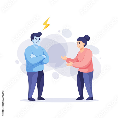 Angry Couple Arguing, Relationship Conflict, Disagreement and Stress