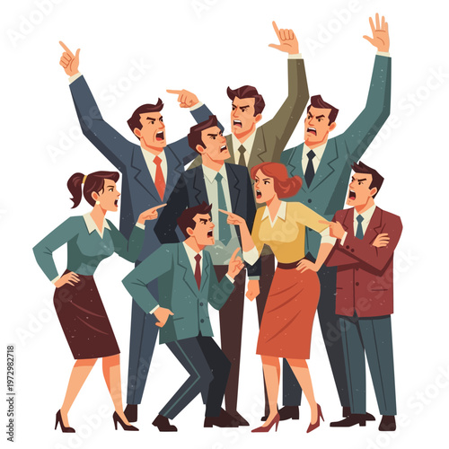 Business People Arguing and Gesturing Aggressively