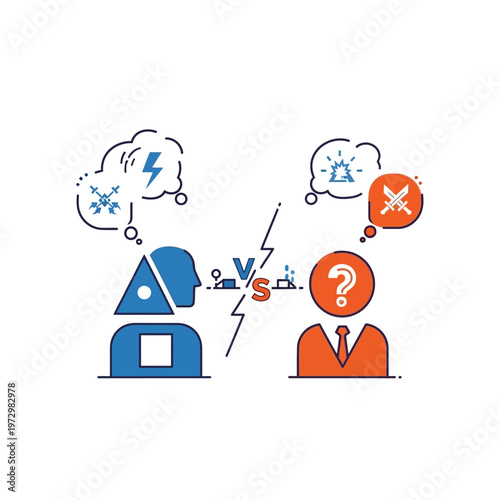 Artificial Intelligence vs Human Brain Concept