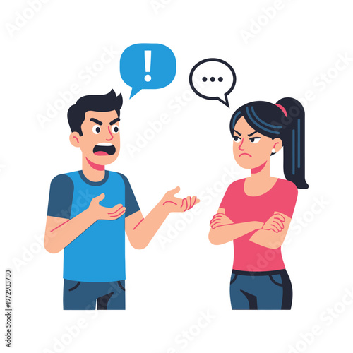 Couple arguing, communication breakdown, disagreement, conflict, negative emotions, relationship problems