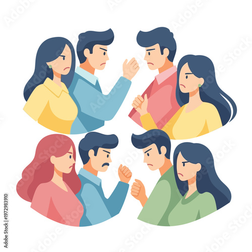 Couples Arguing, Conflict, Relationship Problems, Disagreement, Tension, Family Dispute