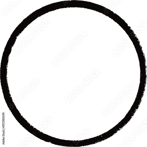 ペイントタッチの丸アイコン　黒細丸　ベクター　EPS　Adobe Illustrator Artwork