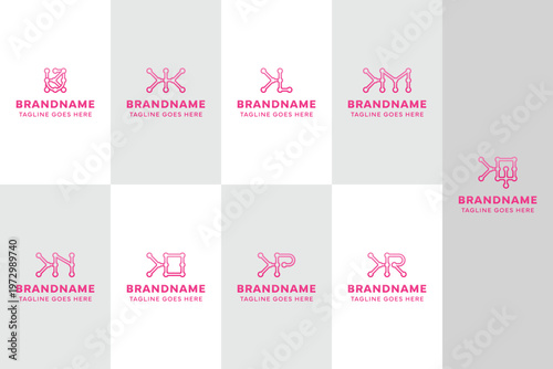 Letters KJ KK KL KM KN KO KP KQ KR Technology Logo
