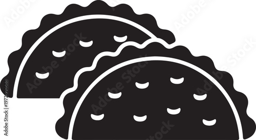 Two dumplings, potstickers or jiaozi flat vector icon for food apps and websites