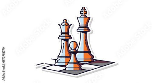 chess pieces on a board game.