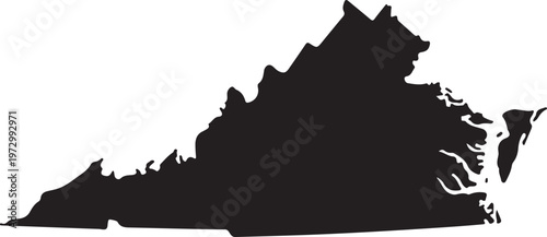 Fotografía Virginia black map on white background vector