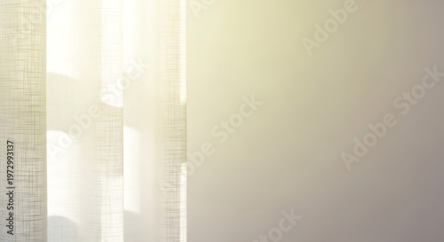 Sunlit Curtain With Soft Light