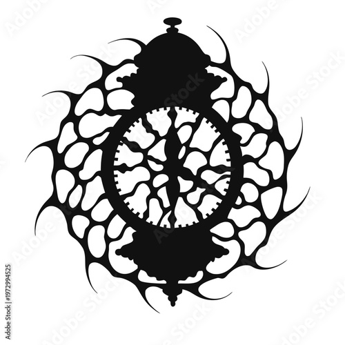 vector illustration of an abstract clock with illumination