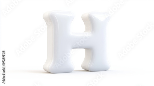 White puzzle jigsaw letter H 3D
