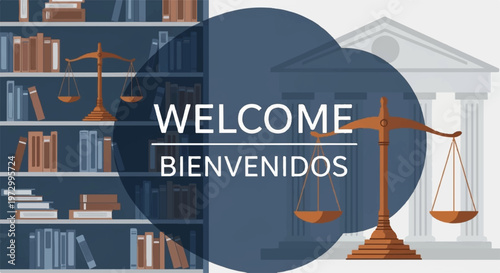 law, justice, welcome, vector illustration, legal, scales, books, court