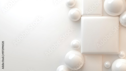 White 3D Shapes neatly