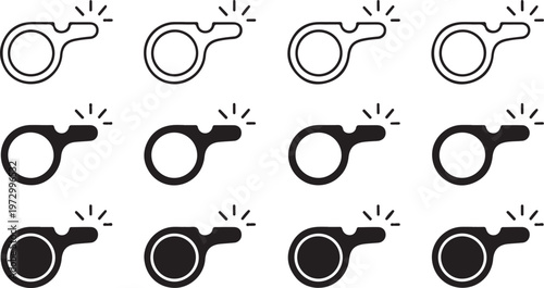 Whistle icon set. Vector graphic illustration. Suitable for website design, logo, app, template, and ui.