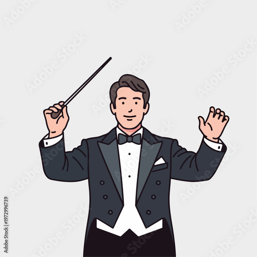 choir conductor vector illustration on white background