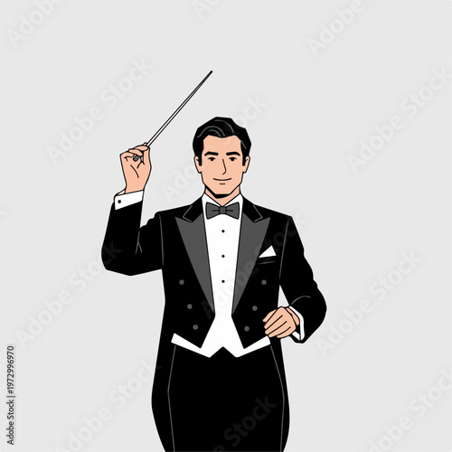 choir conductor vector illustration on white background