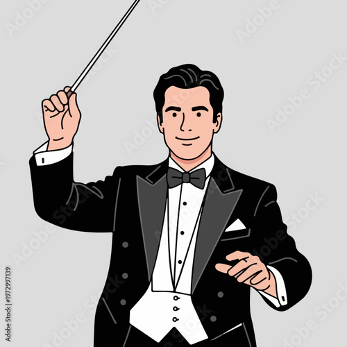 choir conductor vector illustration on white background