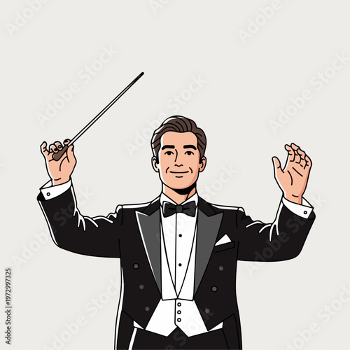 choir conductor vector illustration on white background