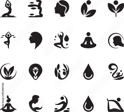 A set of female hand logos in a minimal linear style. Vector logo design Templates with different hand gestures, Crystal. For cosmetics, beauty, tattoo, Spa, feminine, jewelry store