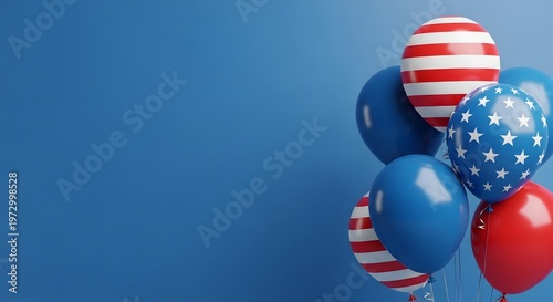 Festive patriotic balloon arrangement for independence day celebration