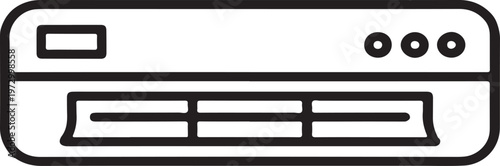 Air conditioner icon, black isolated on white background, vector illustration.