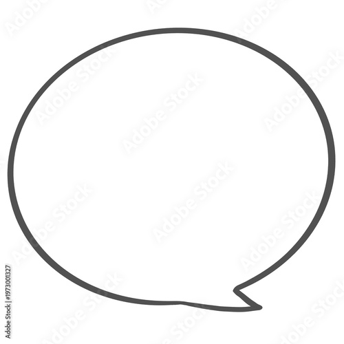 シンプルな手描きの吹き出し（Simple hand-drawn monochrome burst speech bubble）