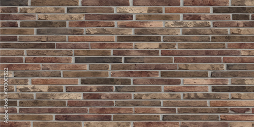 Old red brick wall background texture features a weathered pattern of rustic architecture and brown cement blocks on an urban construction surface