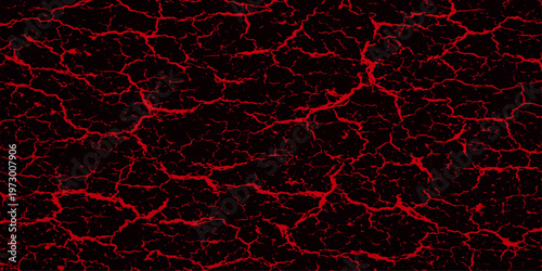Abstract a fiery red cracked texture resembling the intricate patterns of a dried surface, showcasing the power of nature.