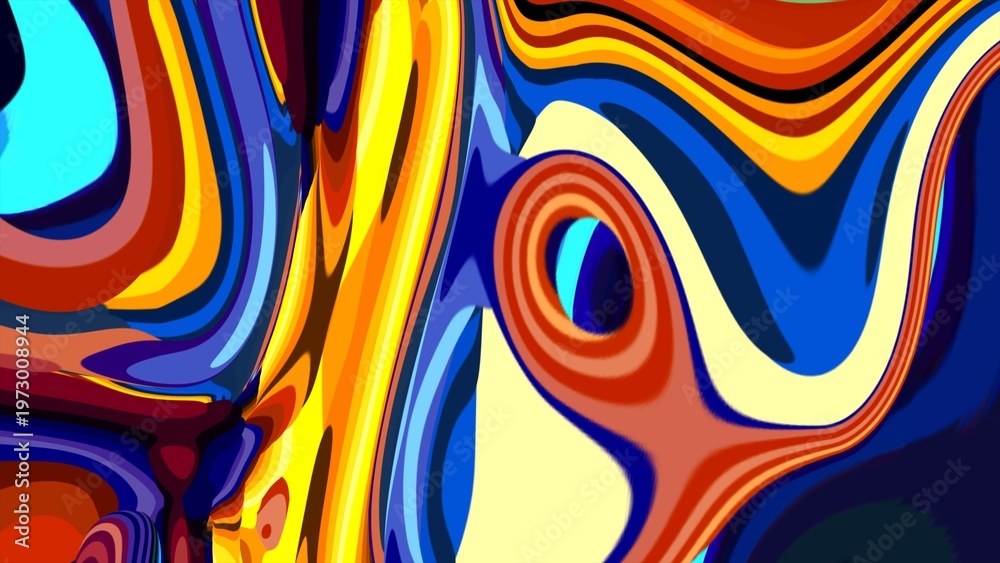 Obraz premium Vibrant abstract swirl pattern with bold colorful shapes