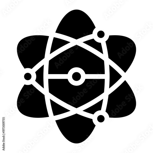Nuclear icon glyph style vector graphic illustration. Suitable for website design, app, template.