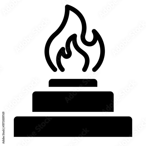 Burner icon glyph style vector graphic illustration. Suitable for website design, app, template.