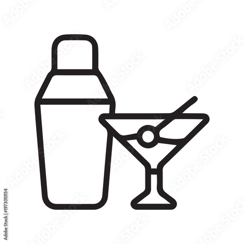 cocktail shaker icon vector. shaker sign symbol for your design
