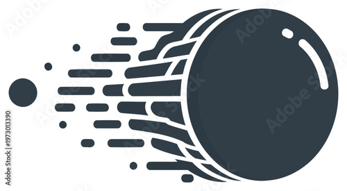 Meteor icon falling asteroid with motion trail space object clean vector design