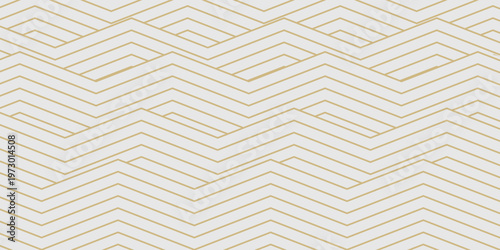 Semaless zigzag pattern with golden lanes. Modern design