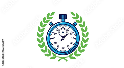 Stopwatch with laurel wreath decoration.