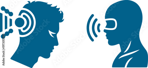 Advanced neural technology and virtual reality headset communication concept