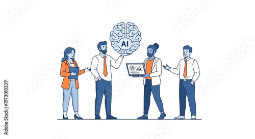 Business people discussing artificial intelligence.