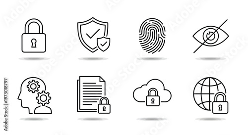 Illustrated symbols representing common human activities and objects Vector