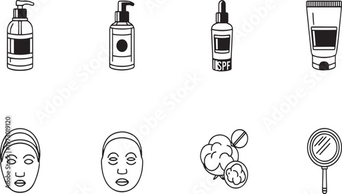 Skincare and Beauty Icon Set