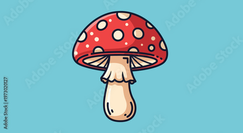 A cartoon fly agaric mushroom cap.