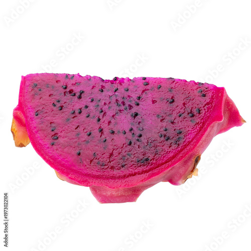 Fresh red dragon fruit isolated on a transparent background