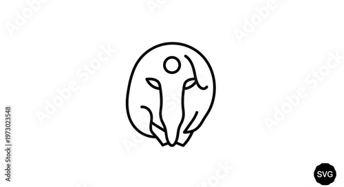 Simple Line Drawing of a Face.